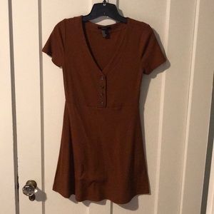 Forever 21 brown skater dress with buttons